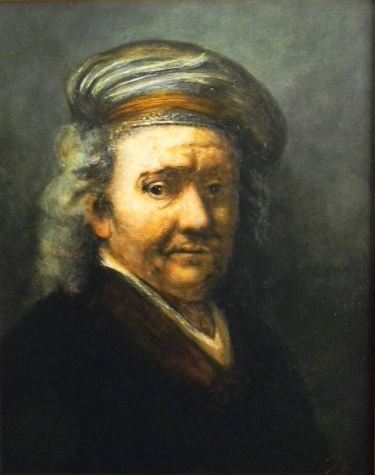 ORIGINAL TERENCE VICKRESS REMBRANDT SELF PORTRAIT PAINTING