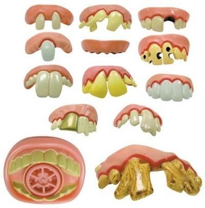 FAKE TEETH ROTTEN DENTURES DWAYNE BILLY BOB *13 PCS *