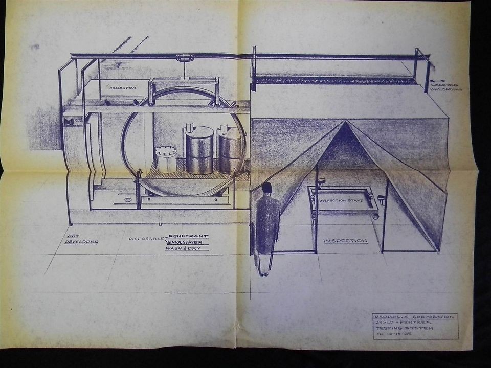 1965 MAGNAFLUX CORPORATION ~ ZYGLO PENTREX TEST SYSTEM ~ BLUEPRINTS 