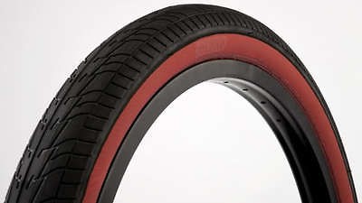 FIT BIKE CO FAF FOLDING KEVLAR TIRES TIRE RED WALL BLACK 1.95 S&M BMX 