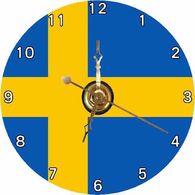 BRAND NEW Sweden / Swedish Flag CD Clock