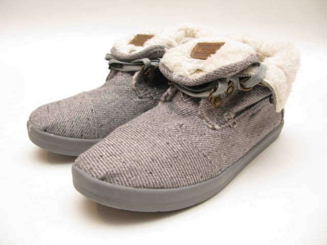 WOMENS TOMS WOOL FLECK FLEECE BOTAS HIGHLAND GREY