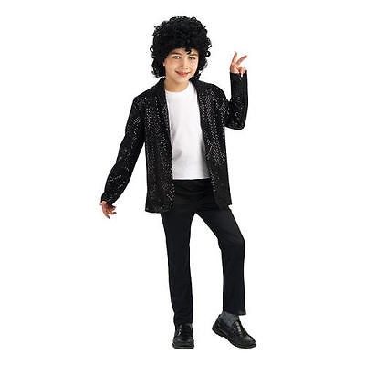 Michael Jackson Billie Jean Jacket Black Sequin Deluxe Halloween Adult 