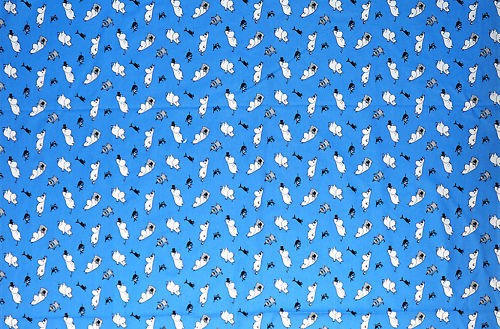 Moomin Thin Canvas Fabric Blue 147 x 110 cm Finlayson