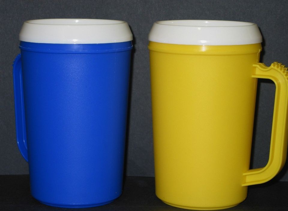   Mugs 1 ea Blue, Yellow White Lids Mfg USA  Store More Colors