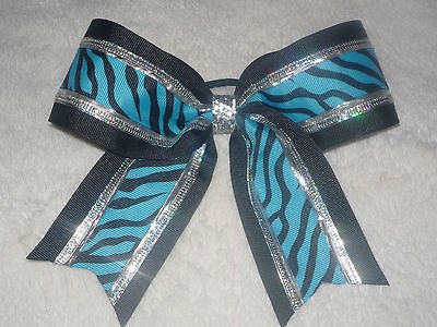 Custom ZEBRA CHEER BOWS lot of 6 (can choose colors)