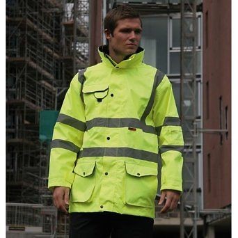 Blackrock Highland Outer Hi Vis Coat Yellow High Viz Jacket Visibility 