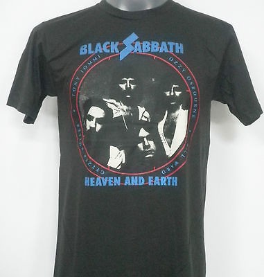 BLACK SABBATH HEAVEN AND EARTH ROCK T SHIRT BLACK SIZE L