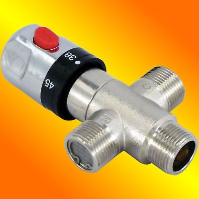 In line Chrome Thermostatic Mixing Valve Automatic