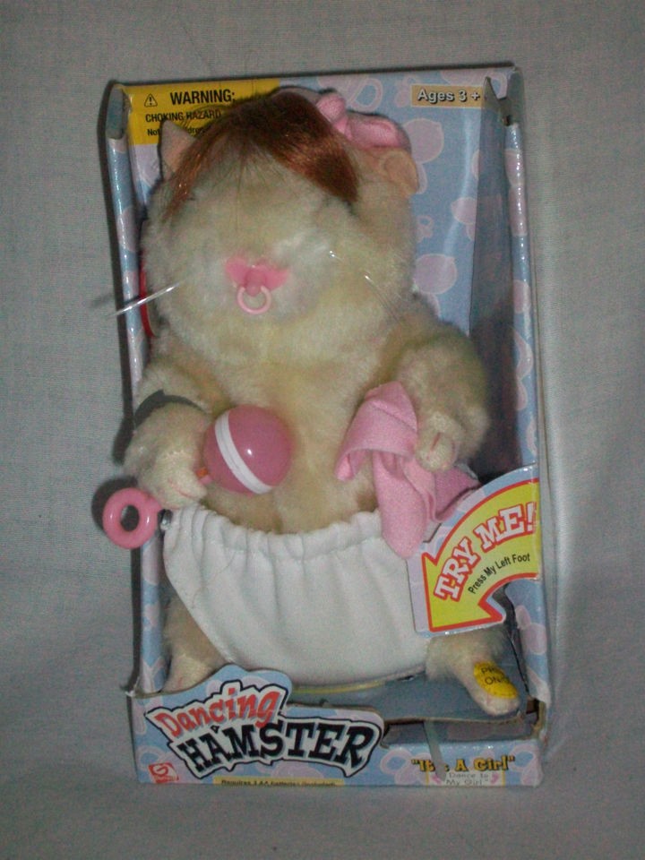 Gemmy Dancing Hamster MY GIRL Its a Girl Holding Blanket Light Up 