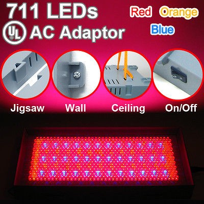 Red Blue Orange Hydroponic LED Grow Light Lamp 30 watt 225/120/110V 