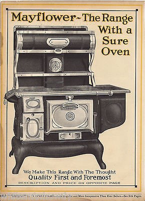 1915 MAYFLOWER Wood Cooking Cook Stove Antique Kitchen Range AD