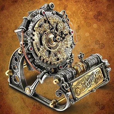   Machine Chronambulator Dial Gentlemans Steampunk Style Desk Clock