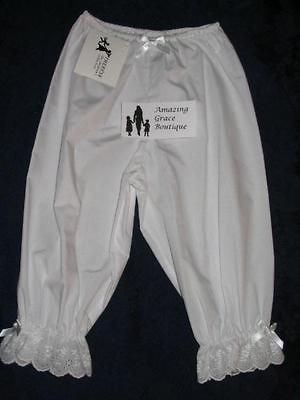 NWT Girls White Bloomers 6M EYELET Pantaloons Costume Alice Minnie 