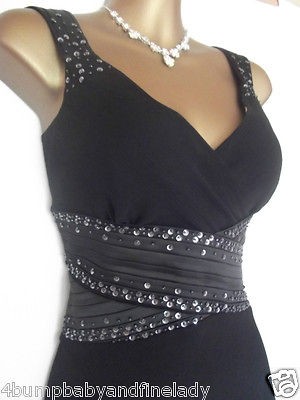 STUNNING NEXT BLACK DRESS SIZE 20 SEQUIN BEADED COCKTAIL EVENING 