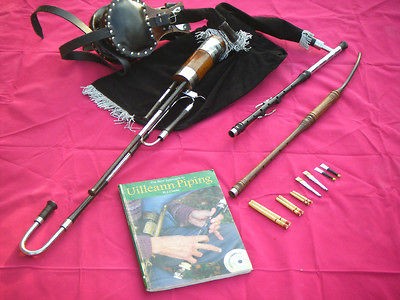 HALF SET  BLACKWOOD AFRICAN  IRISH UILLEANN BAGPIPE  3 KEY CHANTER 