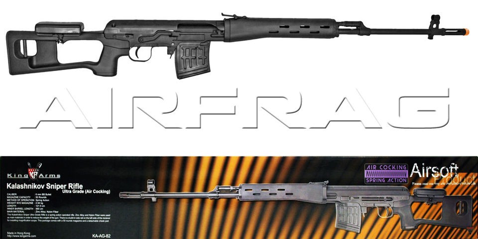 Licensed King Arms Kalashnikov SVD Dragunov Spring Powered Airsoft 