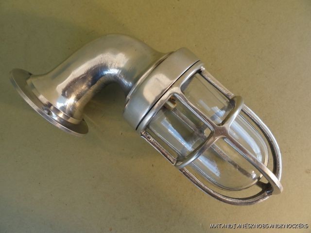 STYLISH POLISHED ALUMINIUM SMALL WALL LIGHT BULKHEAD INDUSTRIAL SHIP 