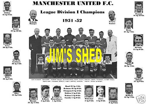 MANCHESTER UNITED 1952 LEAGUE CHAMPIONS MEMORABILIA