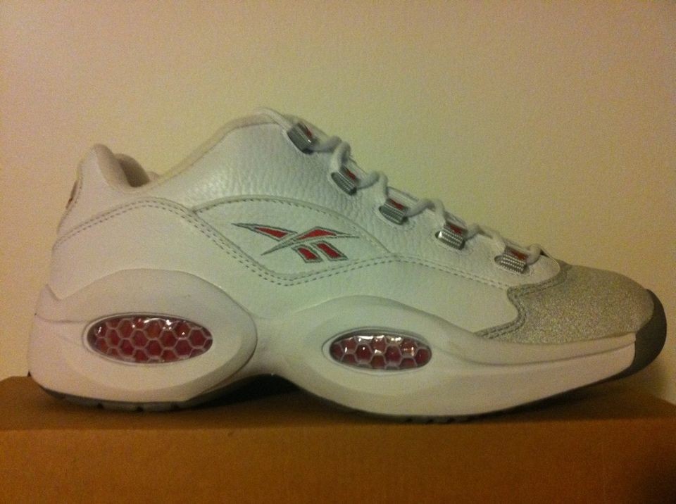 VINTAGE REEBOK QUESTION 3M LOW IVERSON ANSWER PUMP WHITE GREY RED 