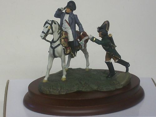 NAPOLEON BONAPARTE MOUNTED ON HORSE + NAPOLEONIC TOY SOLDIER FIGURE ON 