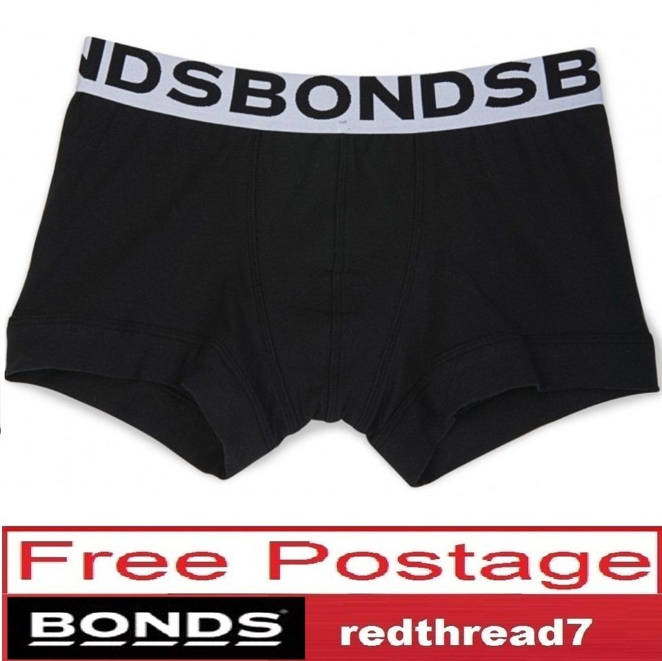 Bonds New Boys Kids Boxer Boy Leg Fit Shorts Trunk Black Size 6 8 10 