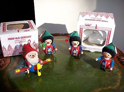 Christmas Ornament Steinbach Erzgebirge German Germany 2 Elf Elves w 