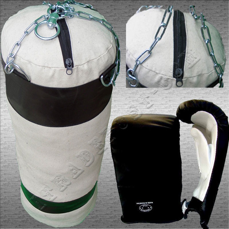 New Sh boxing/punchin​g/ Canvas bag w/chain,punchi​ng gloves 