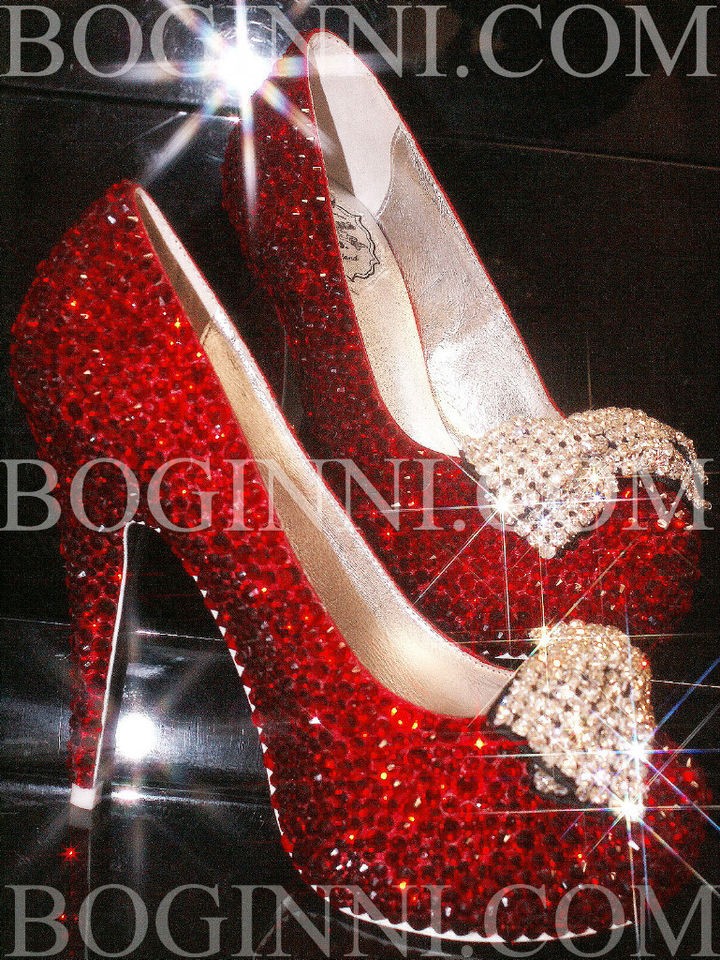 BOGINNI&CO SEXY DOROTHY RED CRYSTAL 5 HEELS DIAMOND BRIDAL PROM 