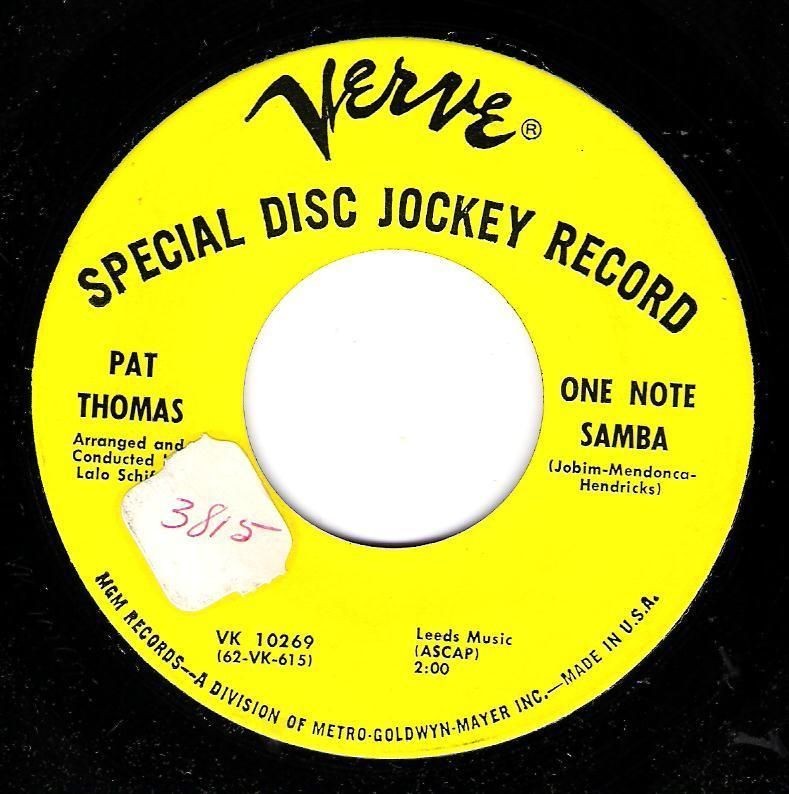 PAT THOMAS ONE NOTE SAMBA/ DESAFINADO196​2 DJ   HEAR