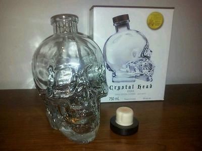 750 ml CRYSTAL HEAD VODKA SKULL GLASS BOTTLE DECANTER EMPTY DAN 