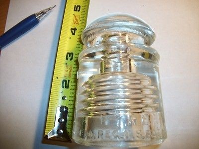 Vintage Glass Telephone pole Insulator PYREX Clear Glass Insulator 