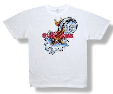 SUBLIME   FISH KOI LOGO WHITE T SHIRT   NWOT ADULT SMALL S