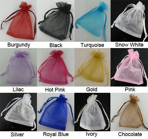   7x9 10x12 12x17cm Organza Pouch Candy Gift Bags Wedding Favour Bag