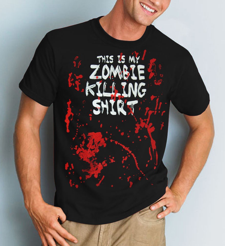 This is my Zombie Killing Shirt   Blood Spattered T shirt   Most Sizes
