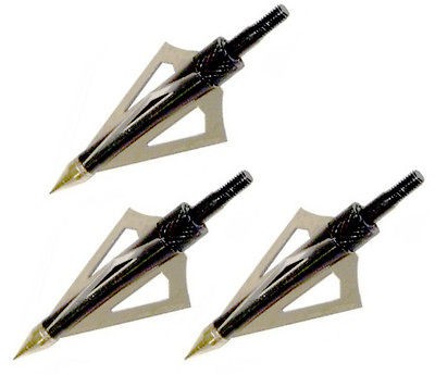 NEW THREE PACK 3 BLADE BROADHEAD TIPS 150 LB CROSSBOW ARROWS BOLTS 