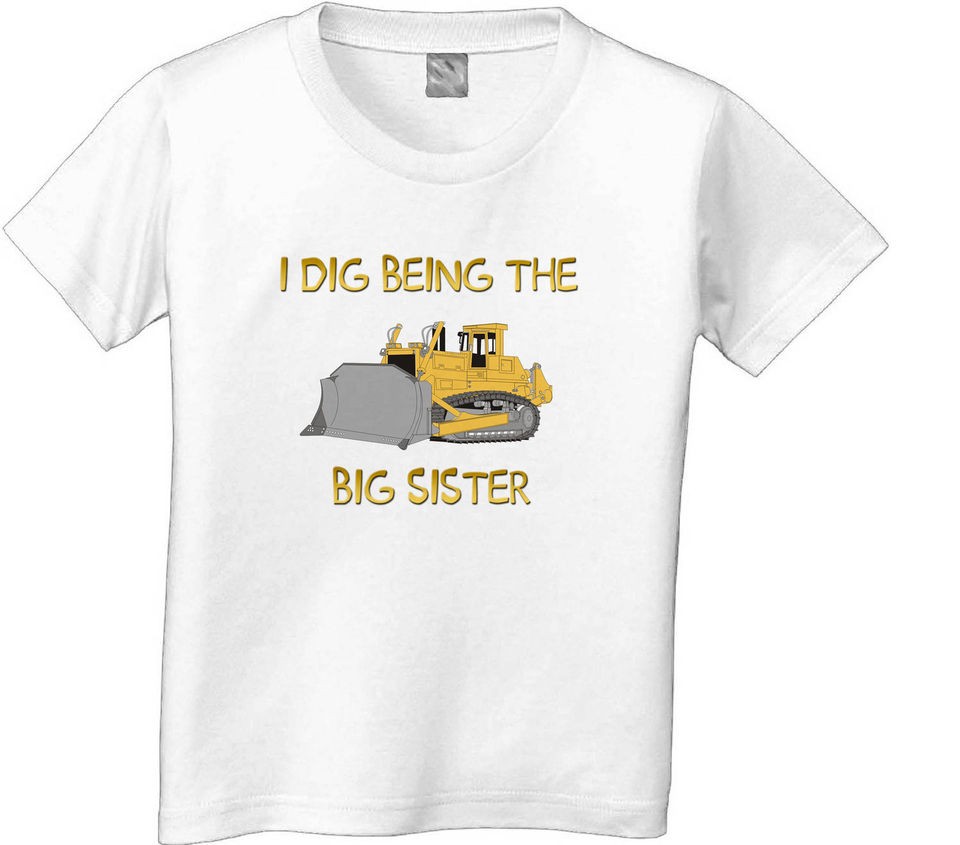 BULLDOZER BIRTHDAY I DIG BEING 1,2,3,4,5,6,7 T SHIRT WITH NAME white 