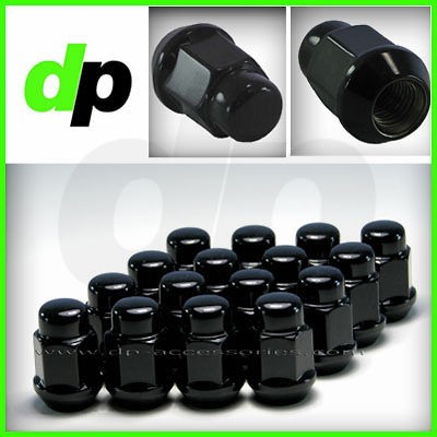 Black Closed End Bulge Acorn Wheel/Lug Nuts, Cone Seat, 3/4 Hex, Qty 