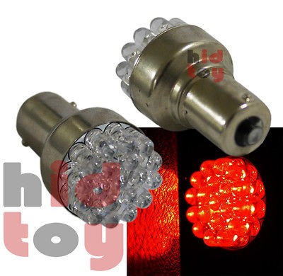   1141 Super Red 2 Pc Round 19 LED #dr4 Reverse Back Up Aur30 Lamp Bulb