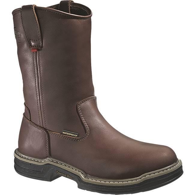 WOLVERINE BROWN 10 BUCCANEER WELLINGTON WP BOOTS (work footwear 