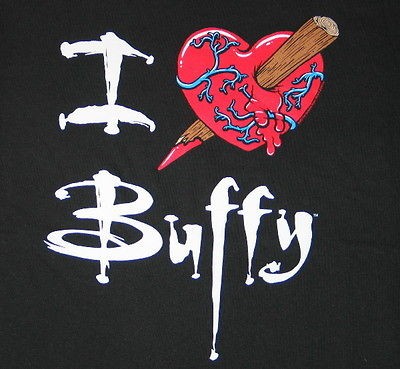 Buffy The Vampire Slayer I Heart Buffy Stake T Shirt, NEW UNWORN