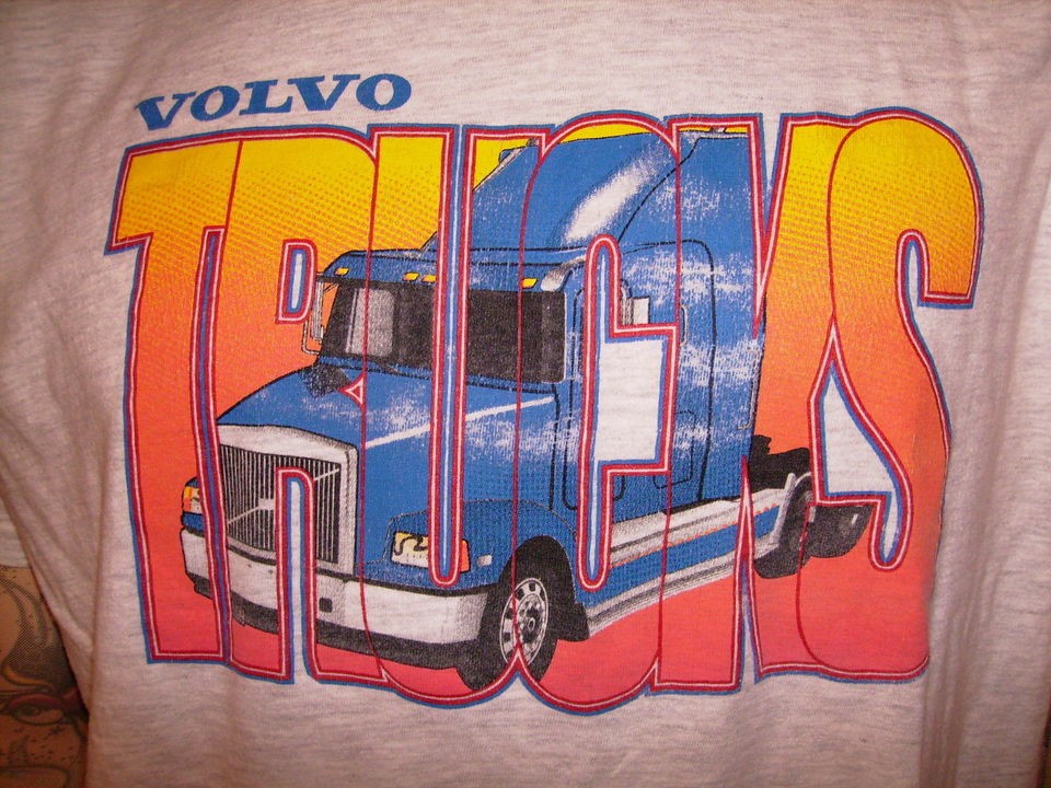 vtg VOLVO TRUCKS T SHIRT Semi Trucker Truck Driver ADULT XL Free USA 