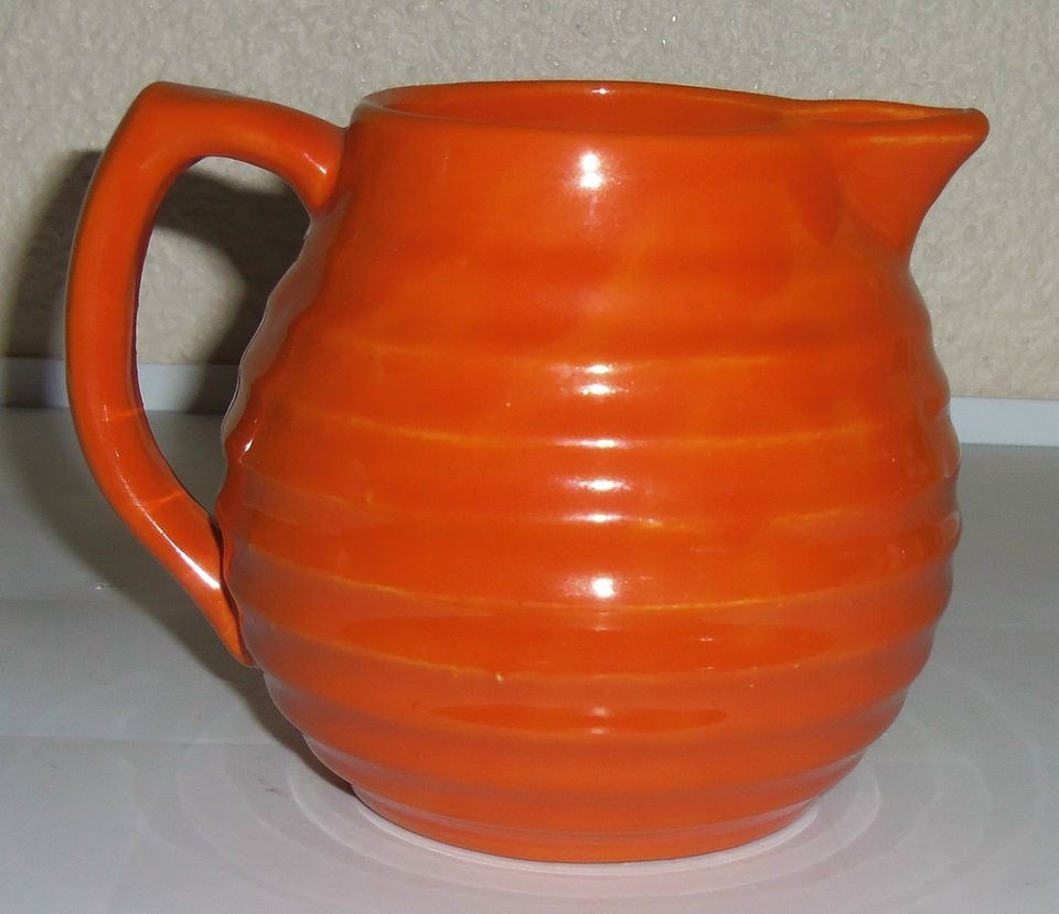 Bauer Pottery Ring Ware Orange 1.5 Pint Pitcher