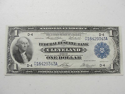 Series 1918 $1 FRB Cleveland, OH National Currency ~Teehee Burke