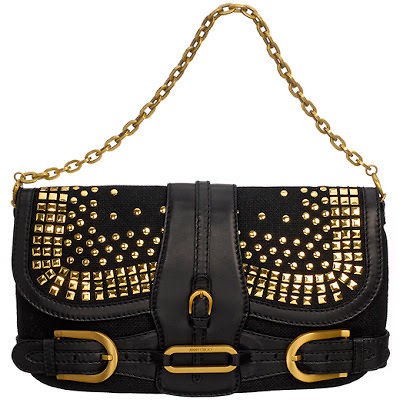 Jimmy Choo Black Troy Studded Handbag, as seen on Cameron Diaz