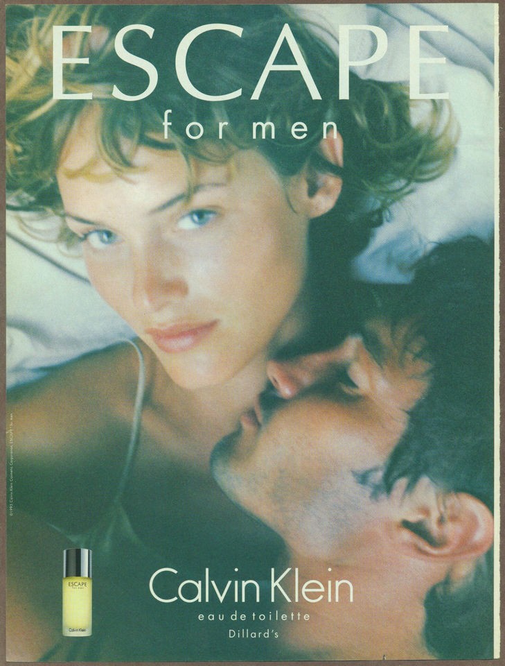   Ad   Escape For Men 1995 magazine ad, Calvin Klein Pefume Cologne