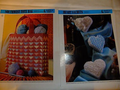 CANVAS PLASTIC PATTERNS SOUTHWEST TOTE BAD & HEART SACHETS