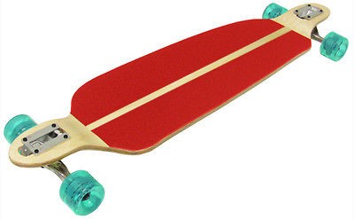 DOUBLE DROP LONGBOARD Hybrid Thru and Down Shape   76mm Wheels, RED 