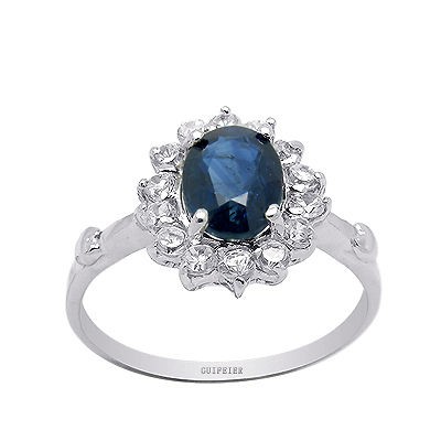 7x6mm 100% natural sapphire, Sterling Silver Ring