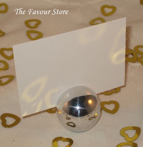 Wedding Favours Round & Heart Place card Holders + card